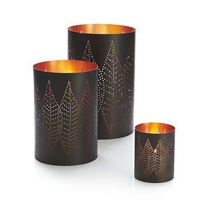ISO Crate & Barrel Copper Leaf Candle Holder